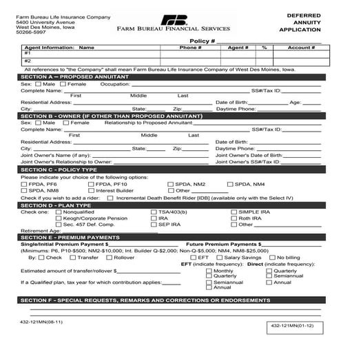 Annuity application   mn 432-121 mn(01-12)