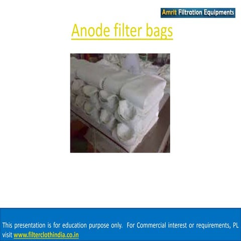 Anode filter bags