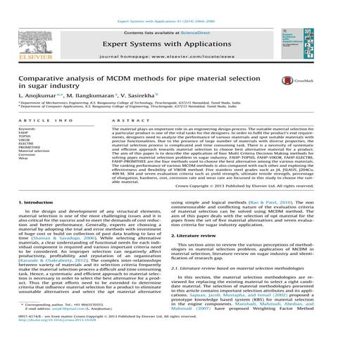 mcdm method application in sugar factory