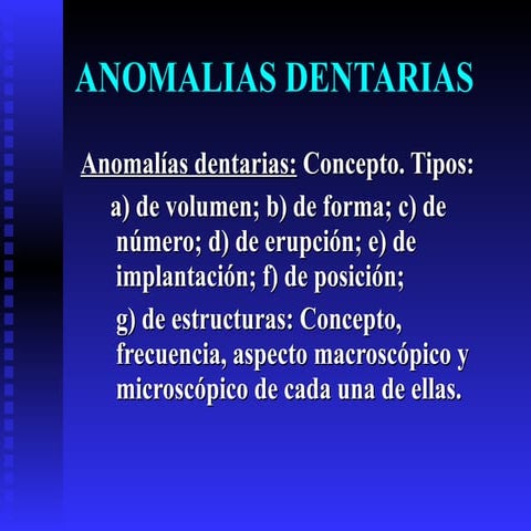 Anomalias dentarias