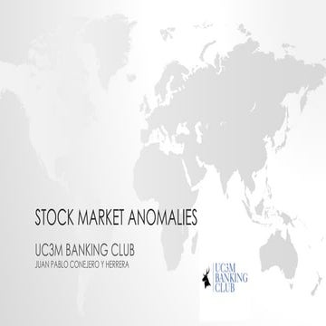 Anomalies in Financial Markets