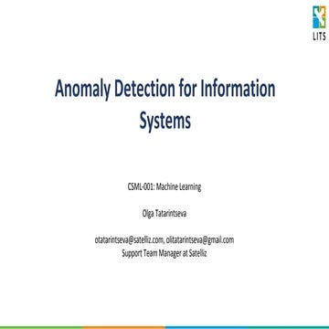 Anomaly Detection for Information Systems | PDF