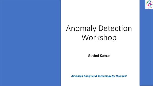 Anomaly detection workshop