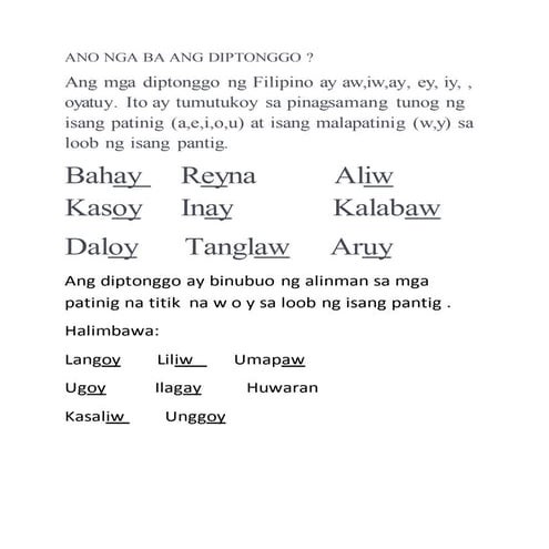 Ano nga ba ang diptonggo
