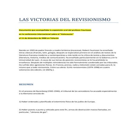 Las victorias del revisionismo | DOC