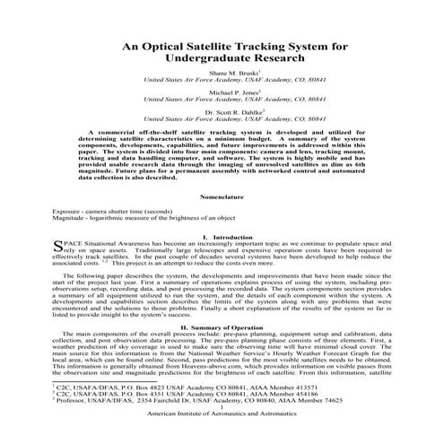 An optical satellite tracking system for undergraduate research   bruski, jon...