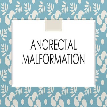 Anorectal malformation