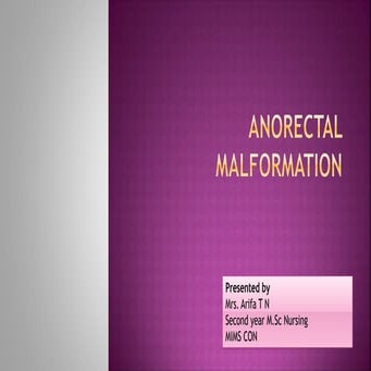 Anorectal malformation