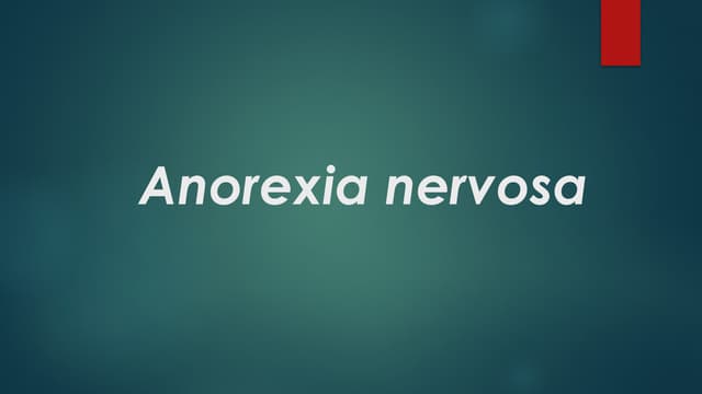 Anorexia nervosa. Main principlees. Good