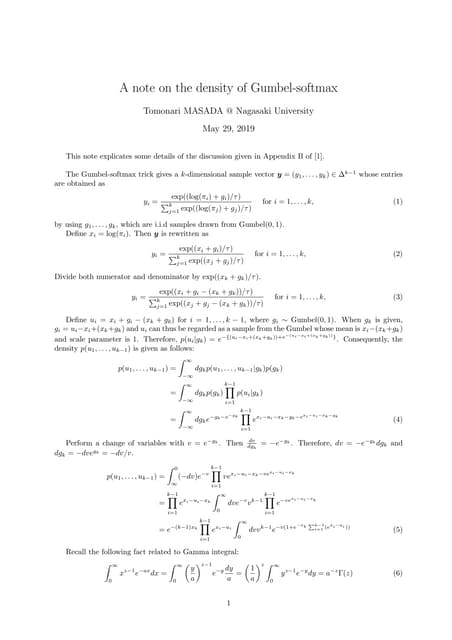 A note on the density of Gumbel-softmax