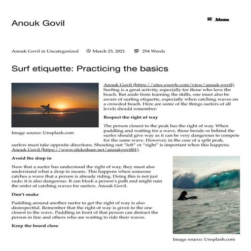 Surf etiquette: Practicing the basics | PDF