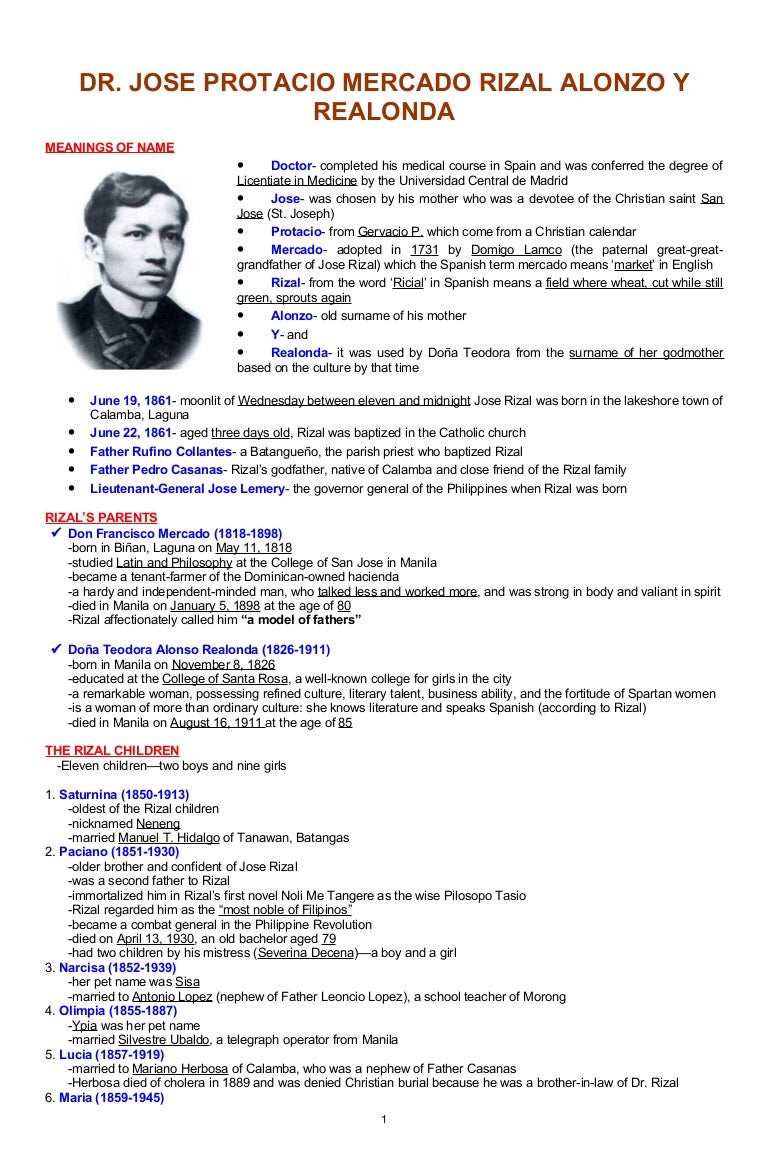 An Outline Of Jose Rizal s Life Jose Rizal s Life Works And Writin 