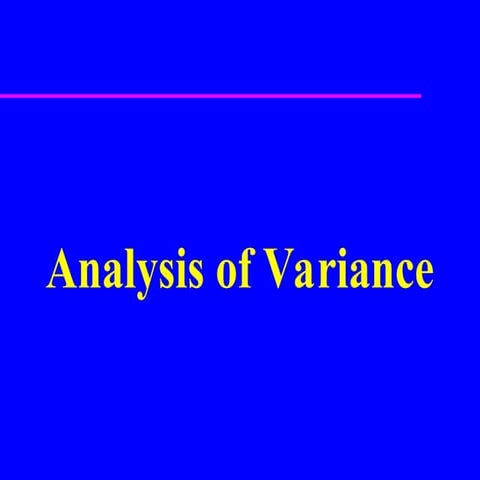 ANALYSIS OF VARIANCE - MASTER OF ARTS IN EDUCATION