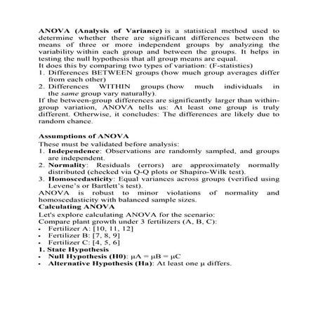 ANOVA Test- Types of Test- ANOVA Problems