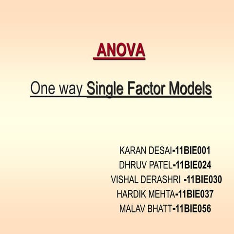 Anova single factor