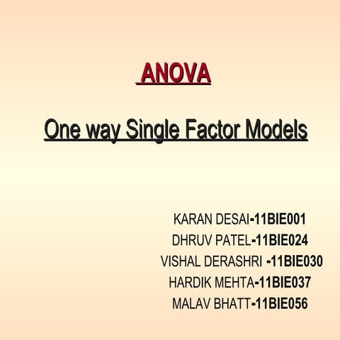 Anova single factor