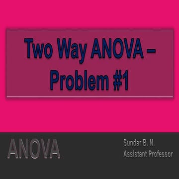 Two Way ANOVA – Problem | PPTX