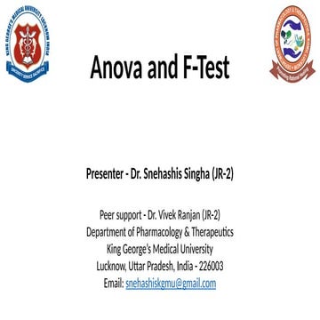 ANOVA and F test , Description and Understanding