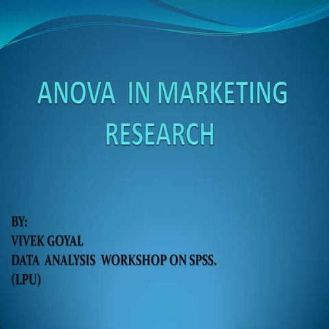 ANOVA  in Marketing Research
