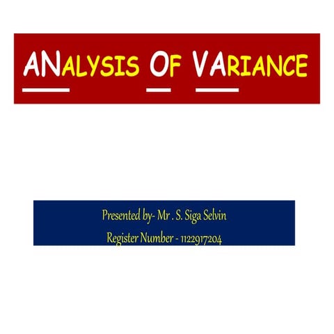Analysis of variance (ANOVA) | PPTX