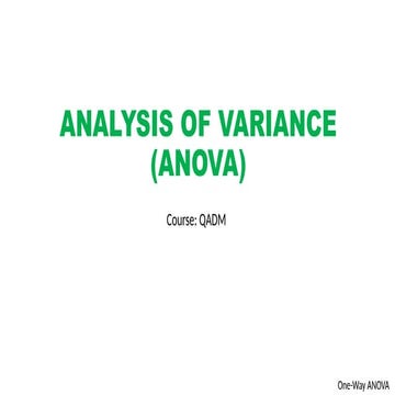 ANOVA theory qadm pptx in qualitative decision making