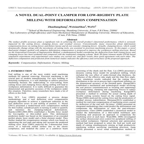 A novel dual point clamper for low-rigidity plate milling with deformation co...