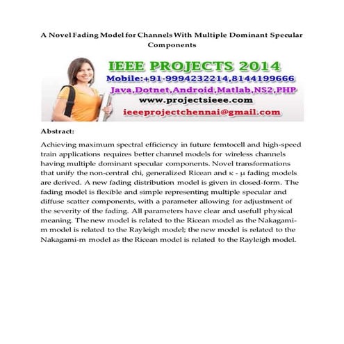 A novel fading model for channels with multiple dominant specular components