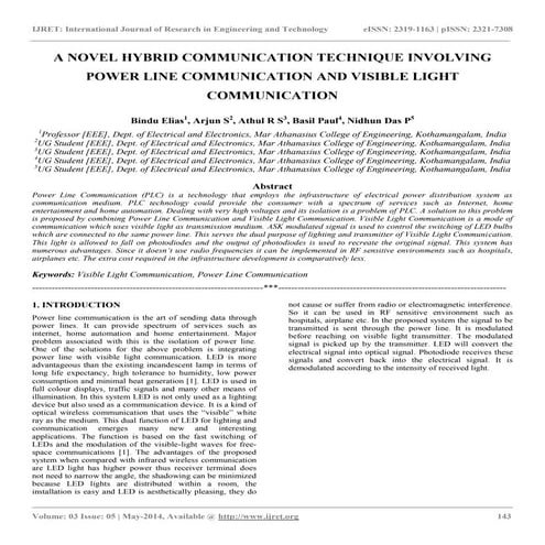 A novel hybrid communication technique involving power line communication and...