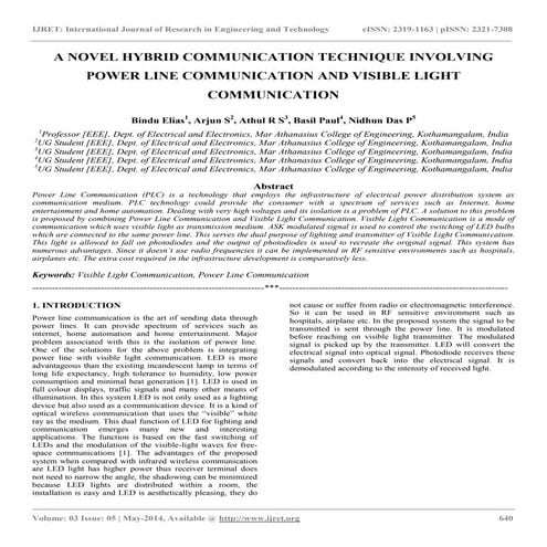 A novel hybrid communication technique involving power line communication and...