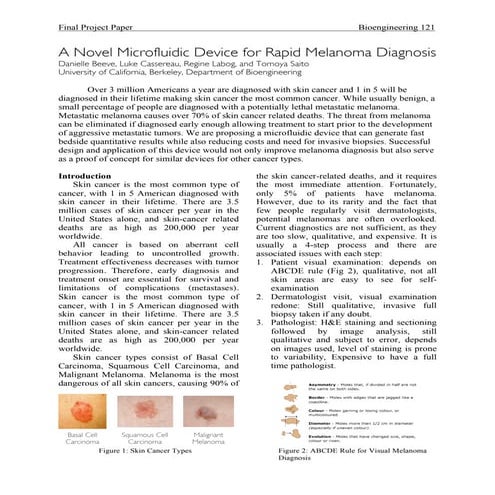 A novel microfluidic device for rapid melanoma diagnosis