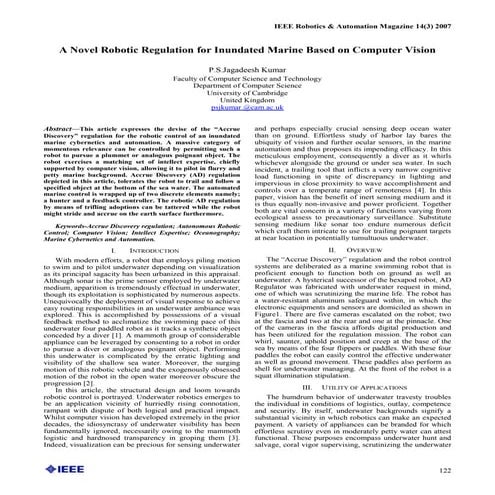 A Novel Robotic Regulation for Inundated Marine Based on Computer Vision