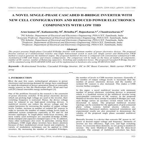 A novel single phase cascaded h-bridge inverter with new cell configuration a...