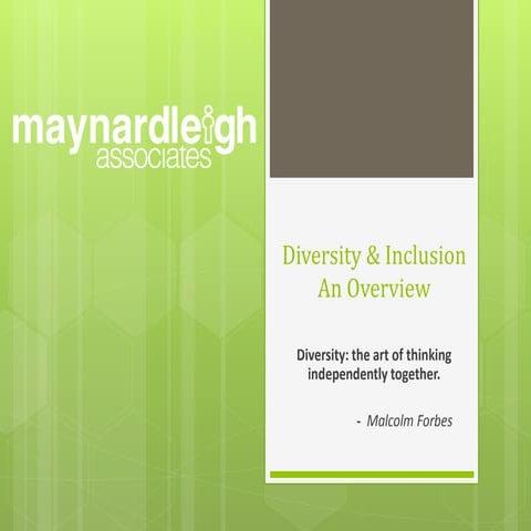 An Overview - Diversity & Inclusion