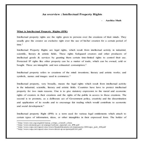 An overview intellectual property rights