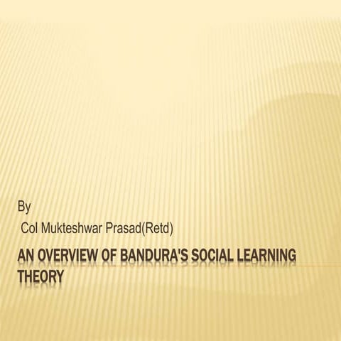An overview of bandura's social learning theory