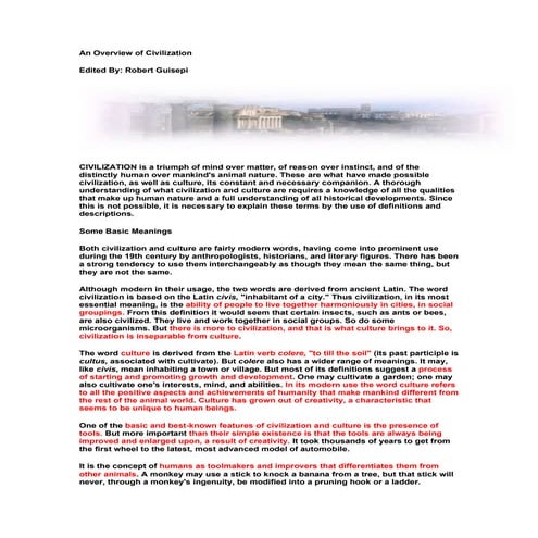 An overview of civilization