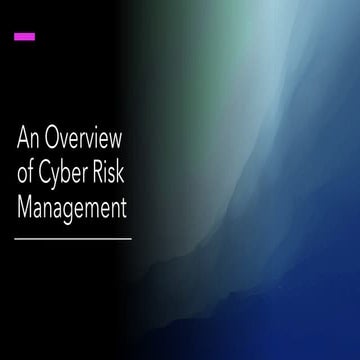 An Overview of Cyber Risk Management