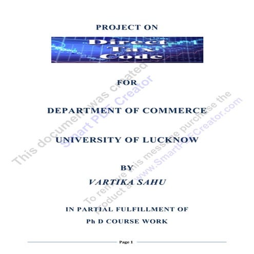 An overview of direct tax code