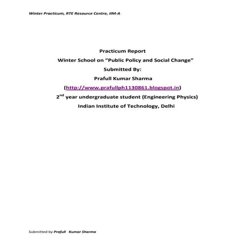 An overview of education policy research on right to education (an IIM-A project)