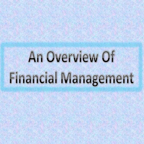overview of financial management