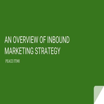 An overview of inbound marketing strategy