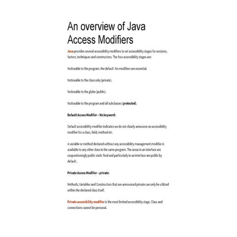 An overview of_java_access_modifiers | PPT
