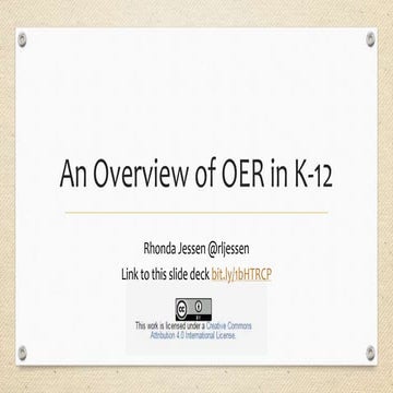An overview of oer in k 12