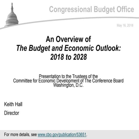 An Overview of The Budget and Economic Outlook: 2018 to 2028