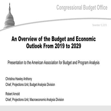 An Overview of the Budget and Economic Outlook From 2019 to 2029