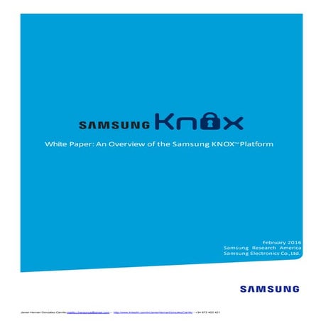 An overview of the samsung knox platform v1 14