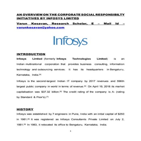 CSR of Infosys