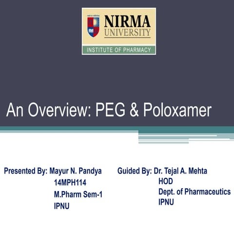 An overview peg & poloxamer