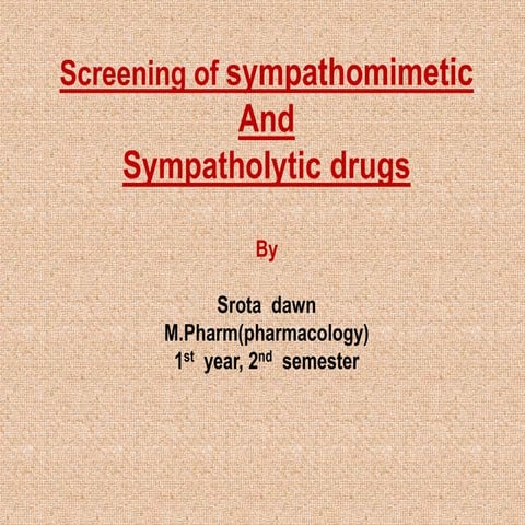 screening of ans drugs