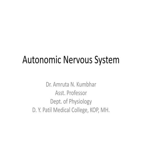 ANS BY Dr.Amruta Nitin Kumbhar